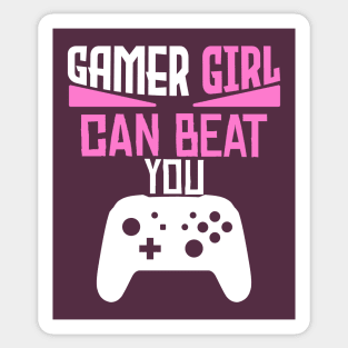 gamer girl can beat you Sticker